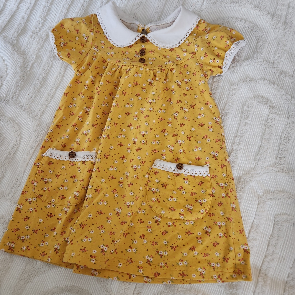 Serendipity By Shrimp And Grits Kids Floral Toddler Dress w Peter Pan Collar 2-3